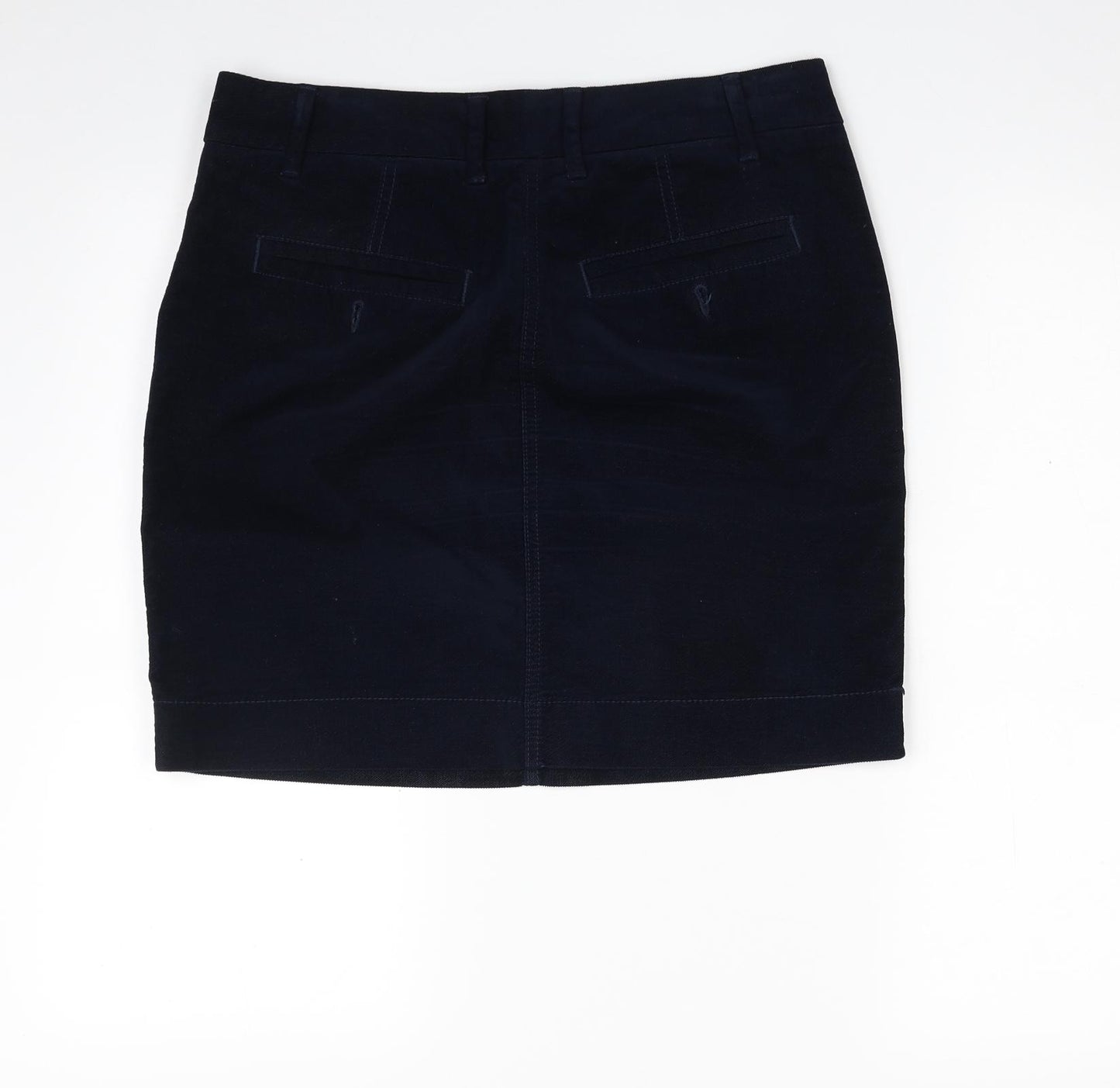 Marks and Spencer Womens Blue  Cotton A-Line Skirt Size 10   Zip