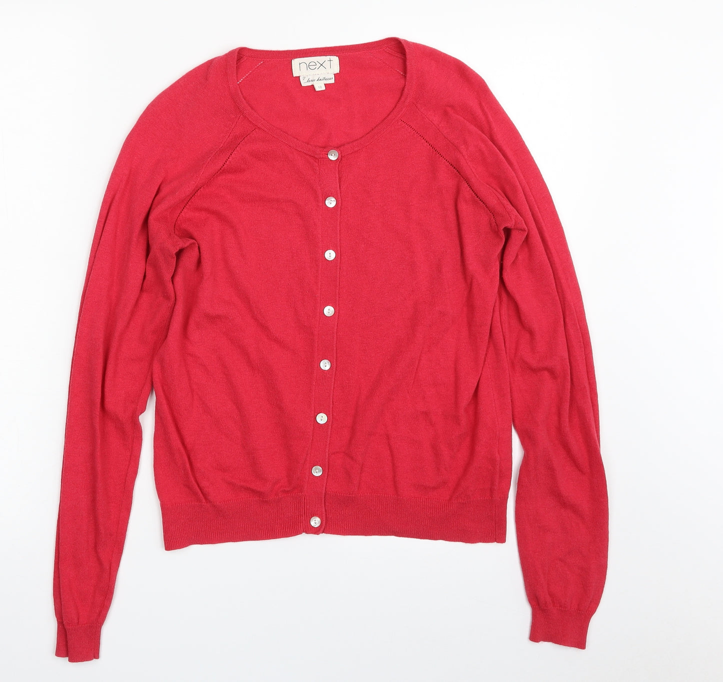 NEXT Womens Pink Scoop Neck  Cotton Cardigan Jumper Size 10