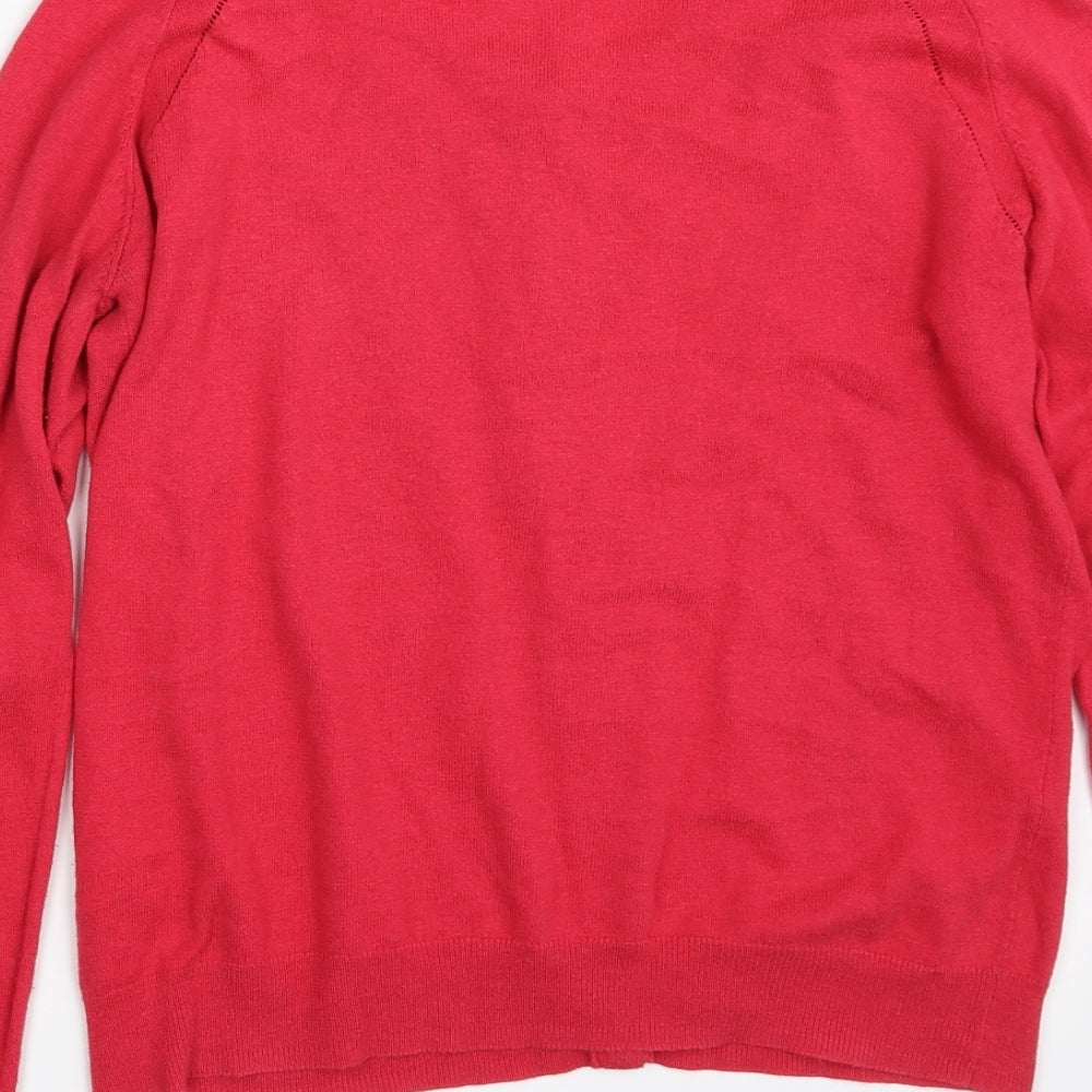 NEXT Womens Pink Scoop Neck  Cotton Cardigan Jumper Size 10