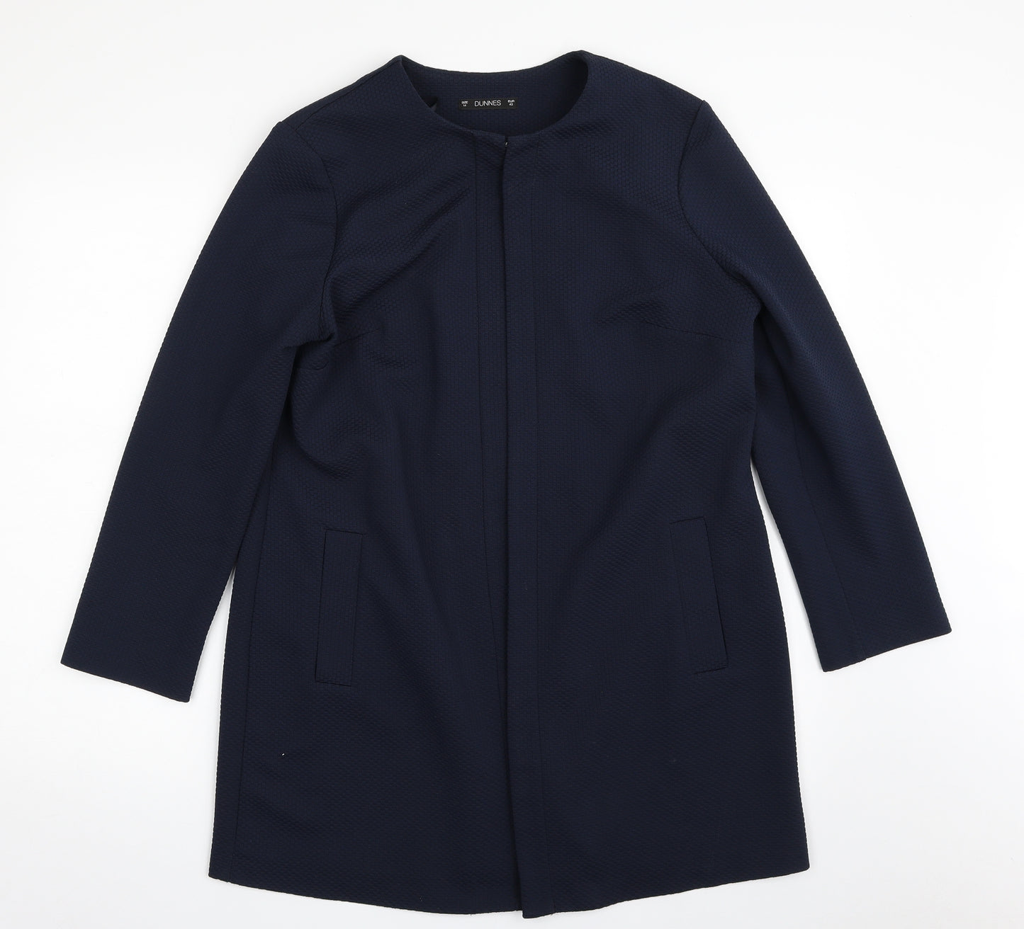 Dunnes Stores Womens Blue   Overcoat Coat Size 14  Hook & Eye