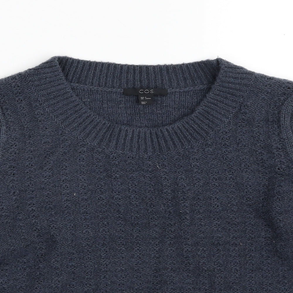 ASOS Womens Blue Crew Neck  Wool Pullover Jumper Size M