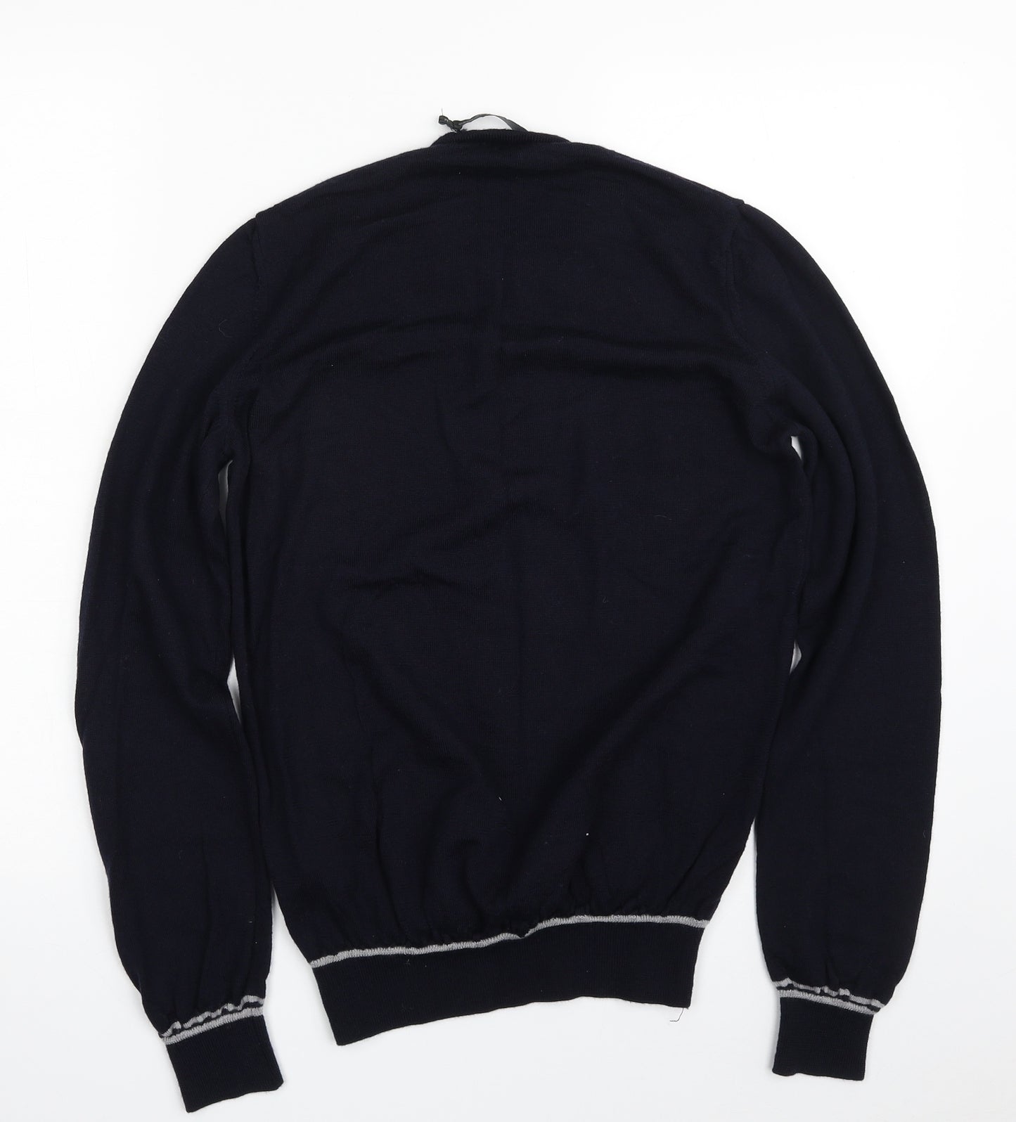 Calvin Klein Mens Blue V-Neck  Wool Pullover Jumper Size M   - 100% Virgin Wool