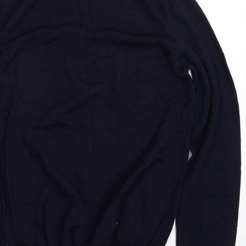 Calvin Klein Mens Blue V-Neck  Wool Pullover Jumper Size M   - 100% Virgin Wool