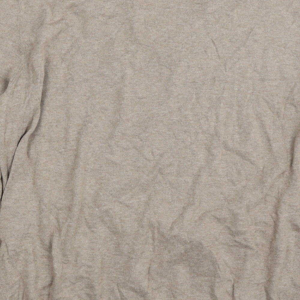 Gap Mens Beige V-Neck  Cotton Pullover Jumper Size XL