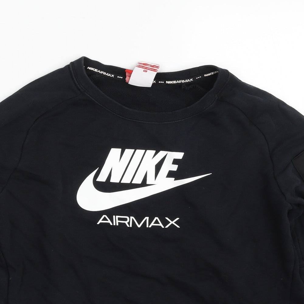 Nike Boys Black  Cotton Pullover Sweatshirt Size 13-14 Years  Pullover - Airmax