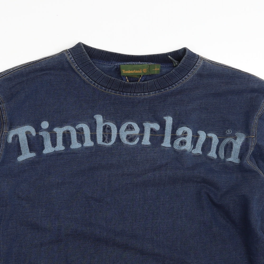Timberland Mens Blue  Cotton Pullover Sweatshirt Size L