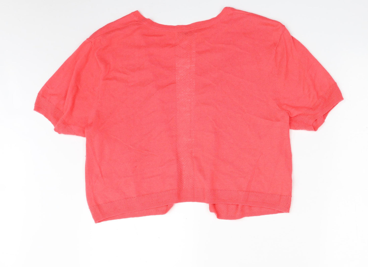 TU Womens Pink V-Neck  Cotton Cardigan Jumper Size 20