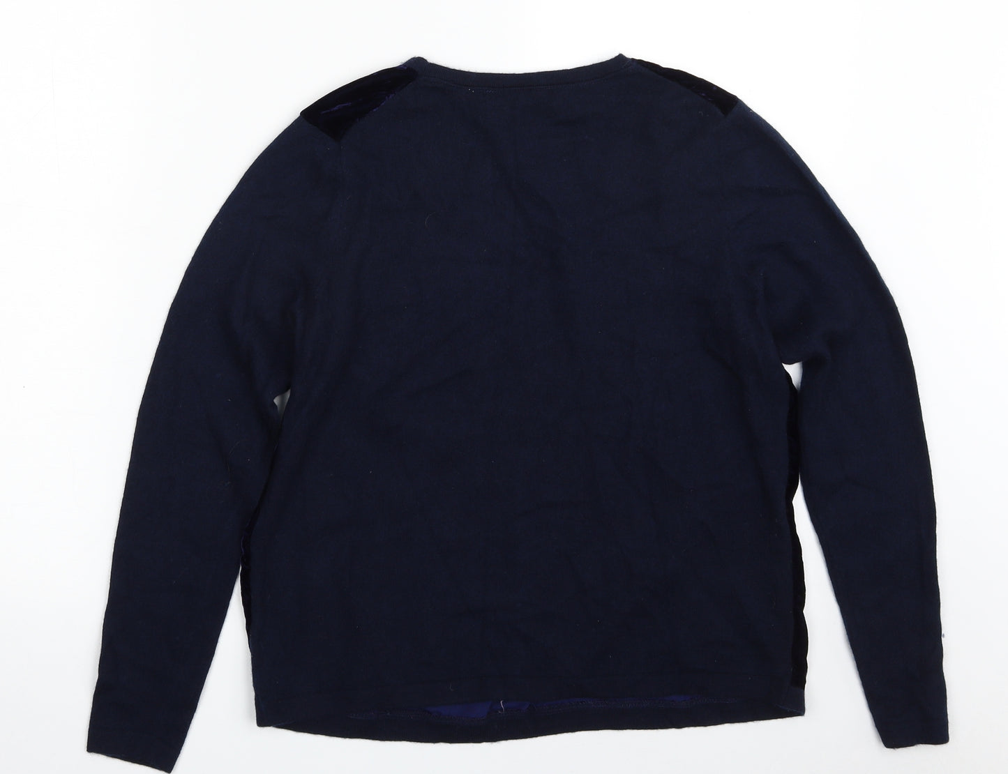 Laura Ashley Womens Blue Scoop Neck  Viscose Pullover Jumper Size 12