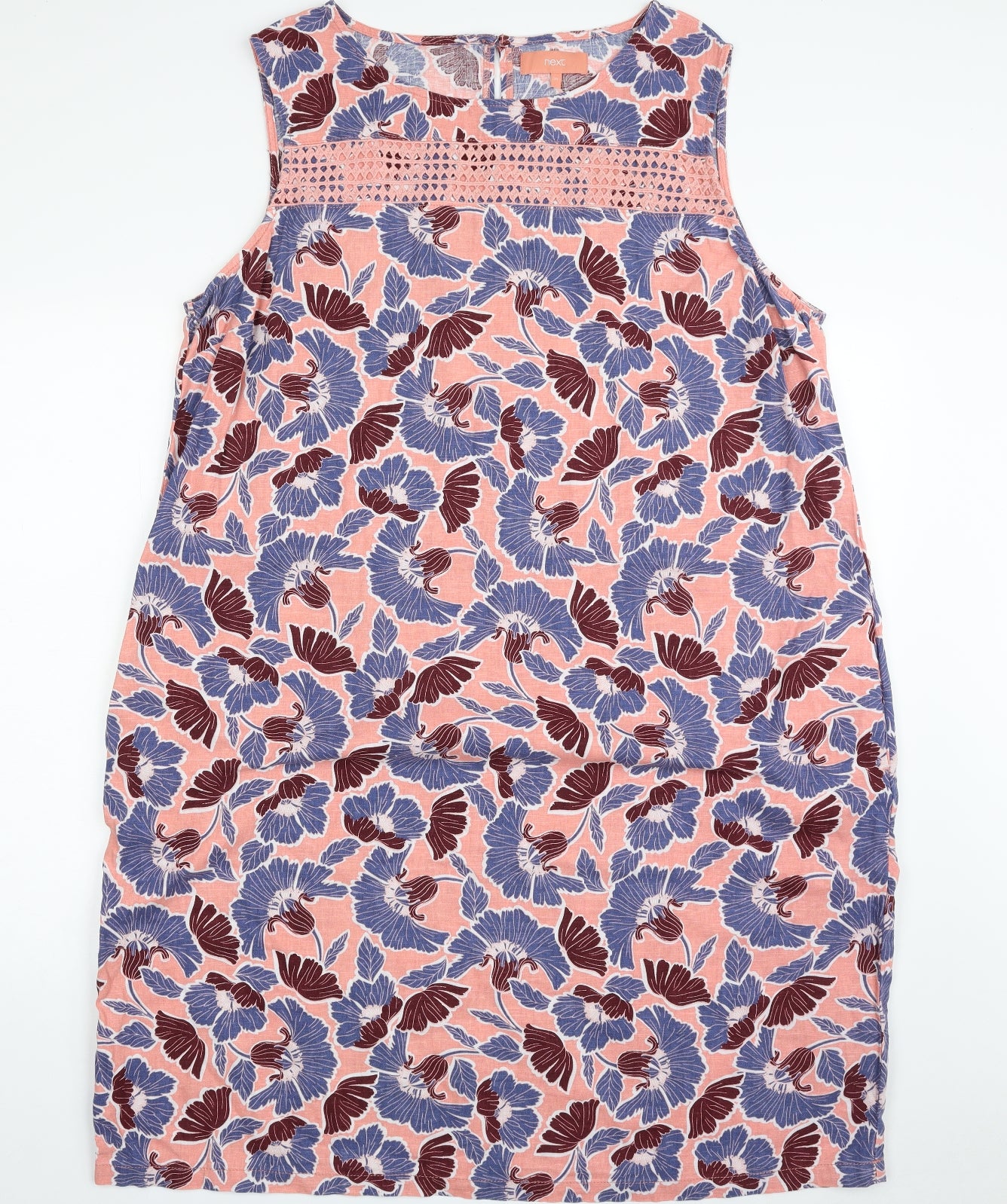 NEXT Womens Multicoloured Floral Linen Shift  Size 20  Boat Neck Pullover