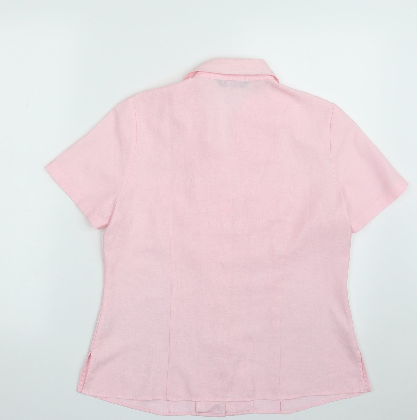 Bonmarché Womens Pink  Polyester Basic Button-Up Size 12 Collared - FLOWER