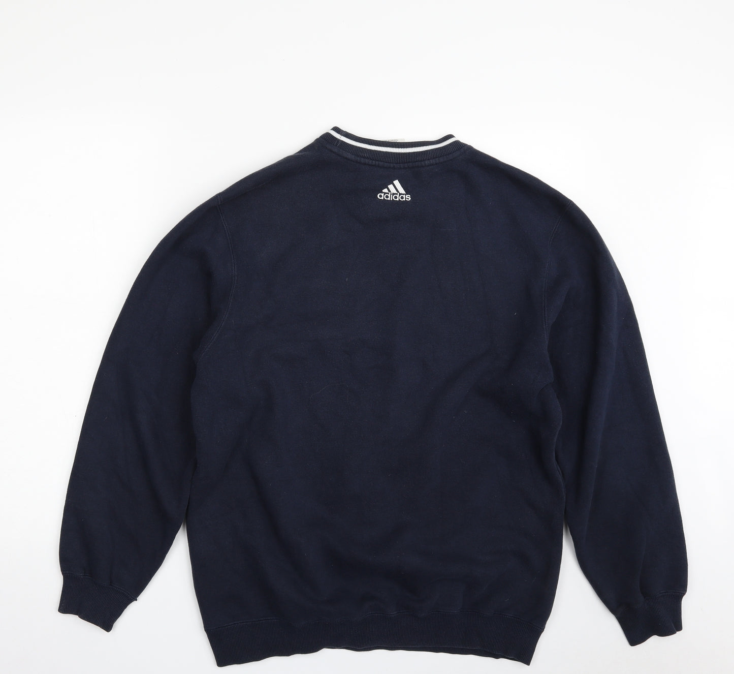 adidas Mens Blue  Cotton Pullover Sweatshirt Size M