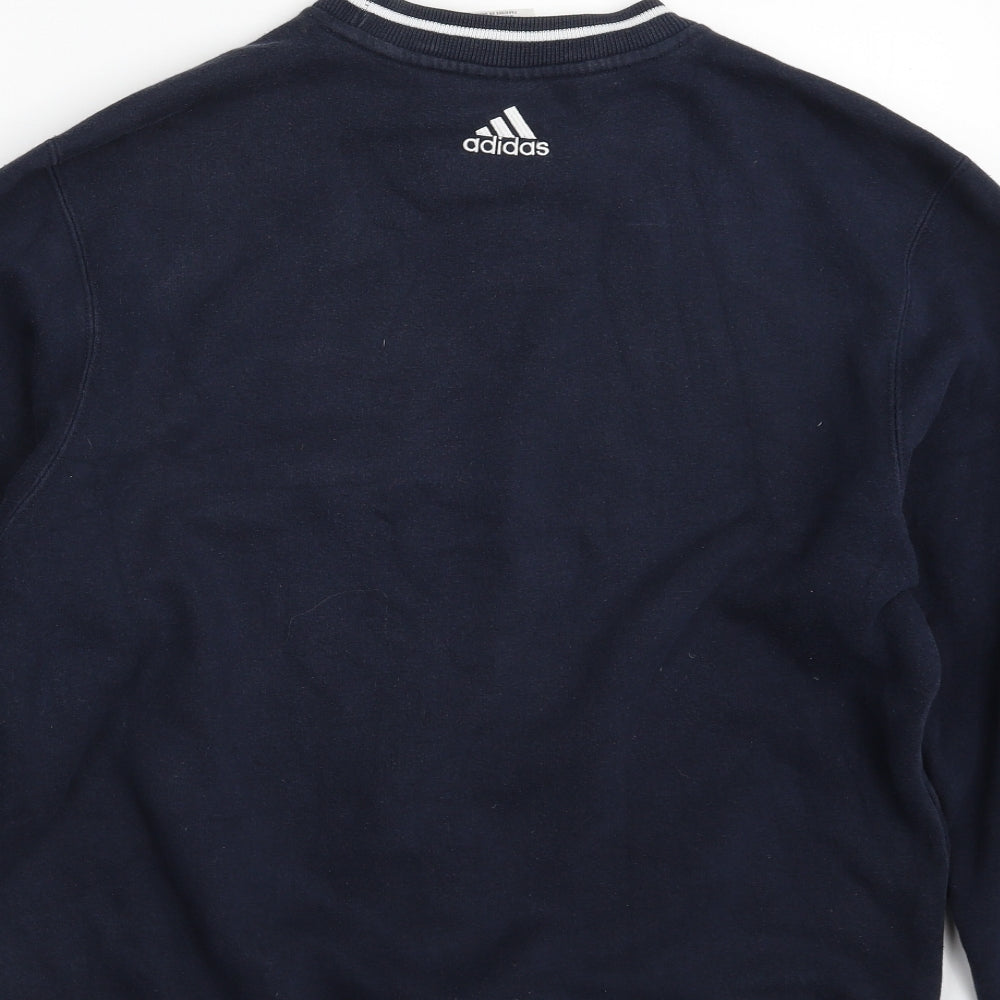 adidas Mens Blue  Cotton Pullover Sweatshirt Size M