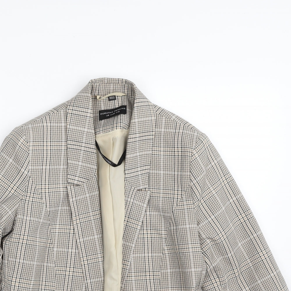 Dorothy Perkins Womens Beige Check  Jacket Blazer Size 10