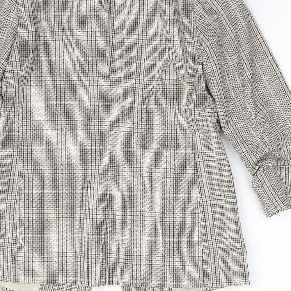 Dorothy Perkins Womens Beige Check  Jacket Blazer Size 10