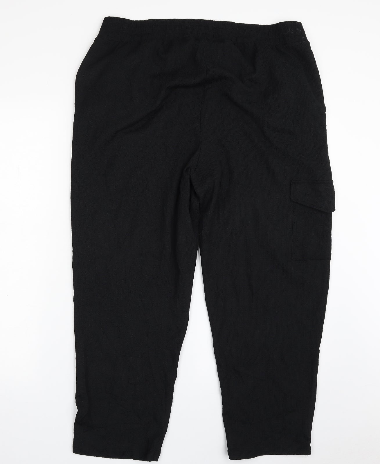 George Womens Black  Polyester Cargo Trousers Size 18 L24 in Regular