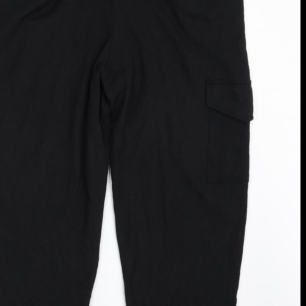 George Womens Black  Polyester Cargo Trousers Size 18 L24 in Regular