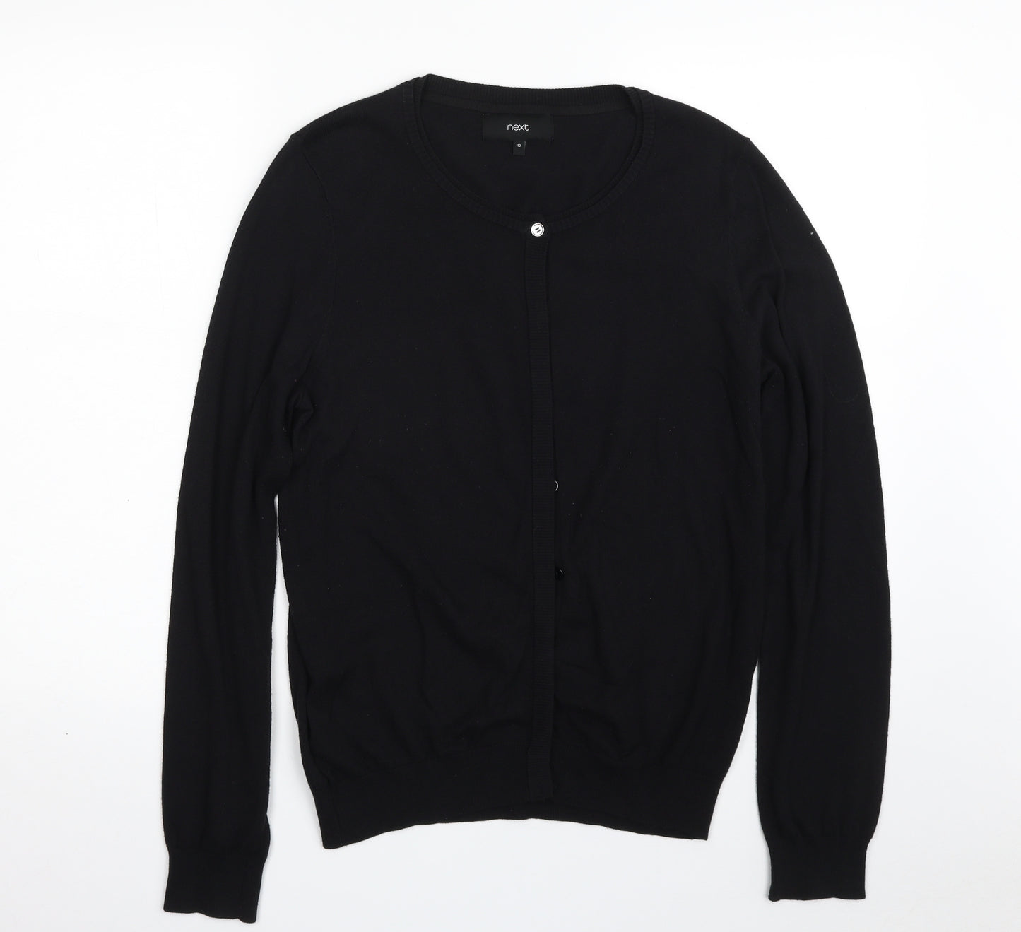 NEXT Womens Black Scoop Neck  Cotton Pullover Jumper Size 12