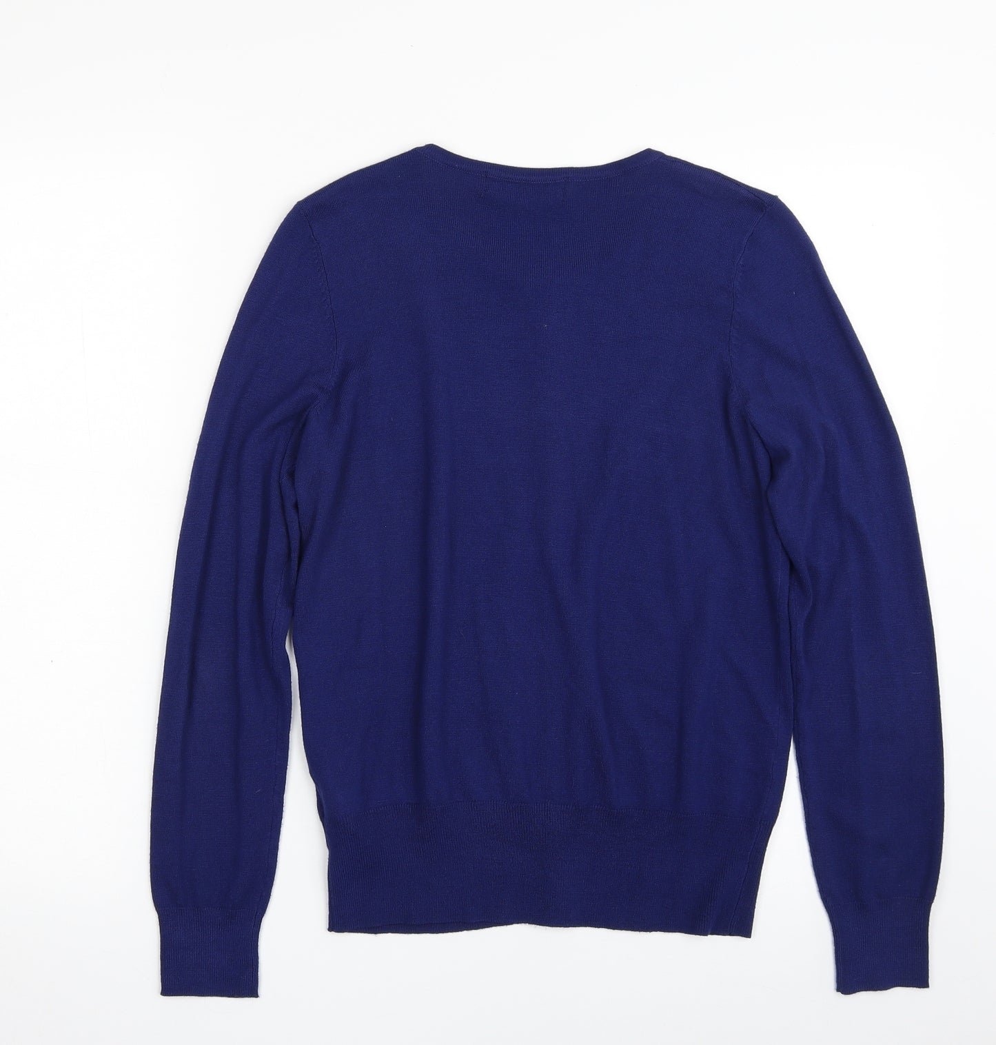 Marks and Spencer Womens Blue Scoop Neck  Viscose Cardigan Jumper Size 12