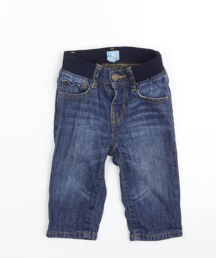 Gap Baby Blue  Cotton Cropped Jeans Size 6-9 Months  Button - Size 6-12M