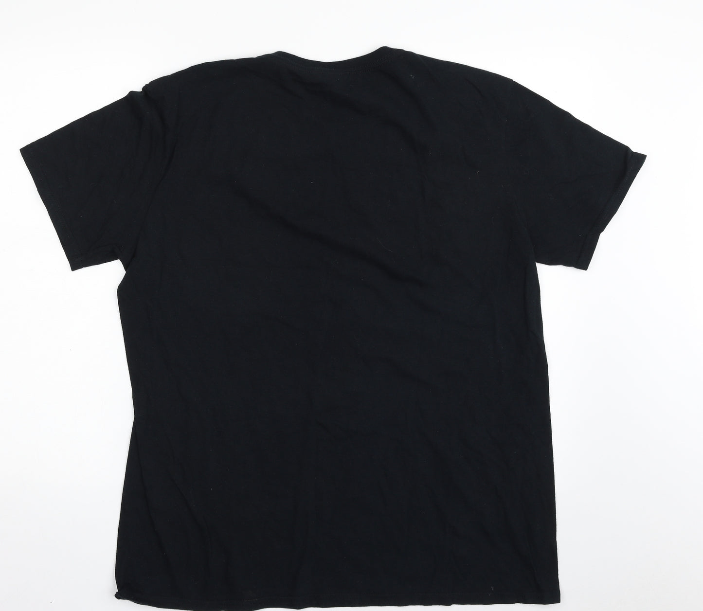Gildan Mens Black  Cotton  T-Shirt Size L Crew Neck  - Bored