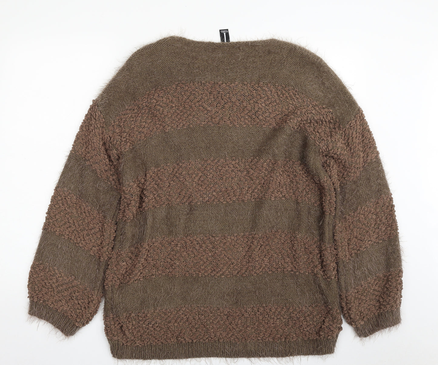 Izabel London Womens Brown Scoop Neck  Acrylic Pullover Jumper Size 16