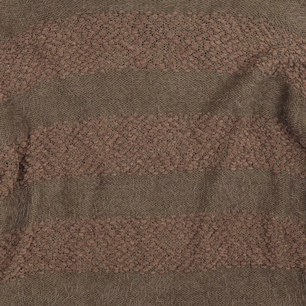 Izabel London Womens Brown Scoop Neck  Acrylic Pullover Jumper Size 16