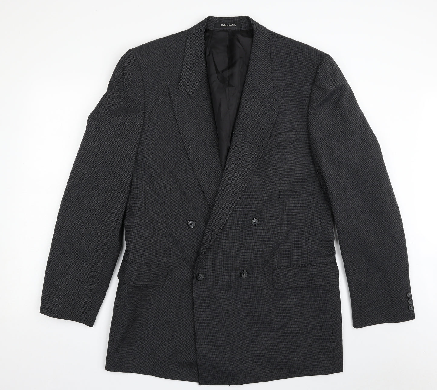 St Michael  Mens Black  Polyester Jacket Suit Jacket Size 44   - Shoulder Pads