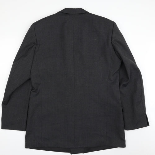 St Michael  Mens Black  Polyester Jacket Suit Jacket Size 44   - Shoulder Pads