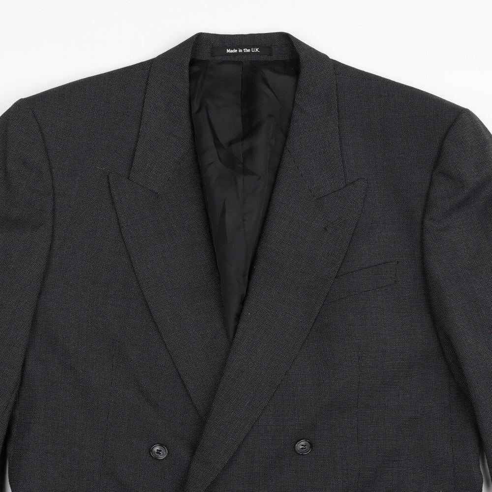 St Michael  Mens Black  Polyester Jacket Suit Jacket Size 44   - Shoulder Pads