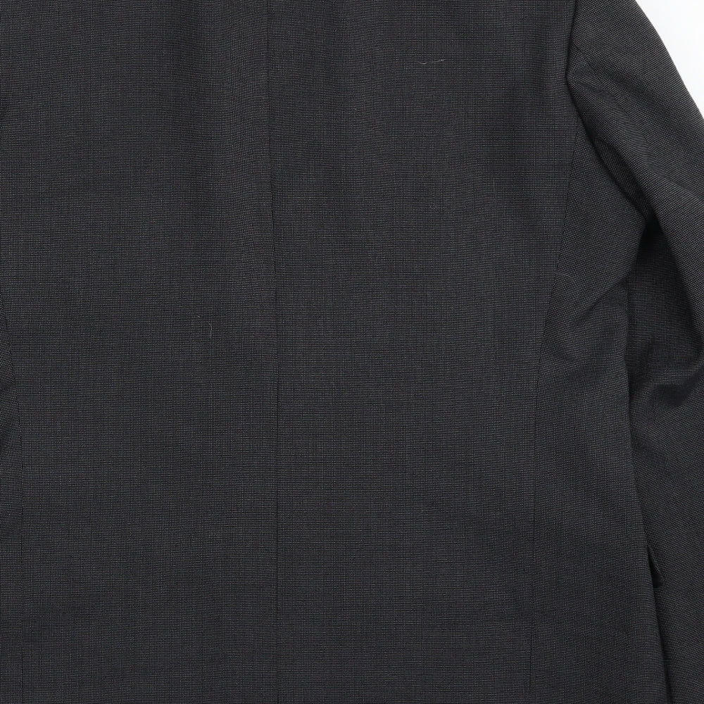 St Michael  Mens Black  Polyester Jacket Suit Jacket Size 44   - Shoulder Pads