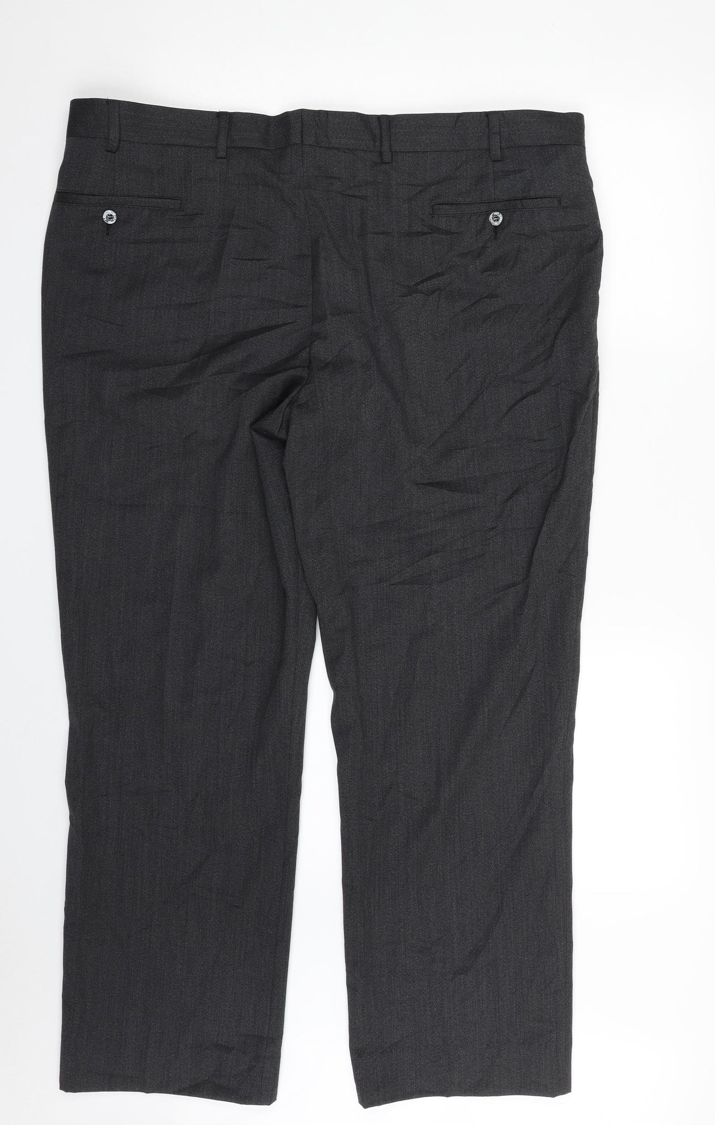 DAKS Mens Grey  Wool Trousers  Size 42 in L29 in Regular Zip
