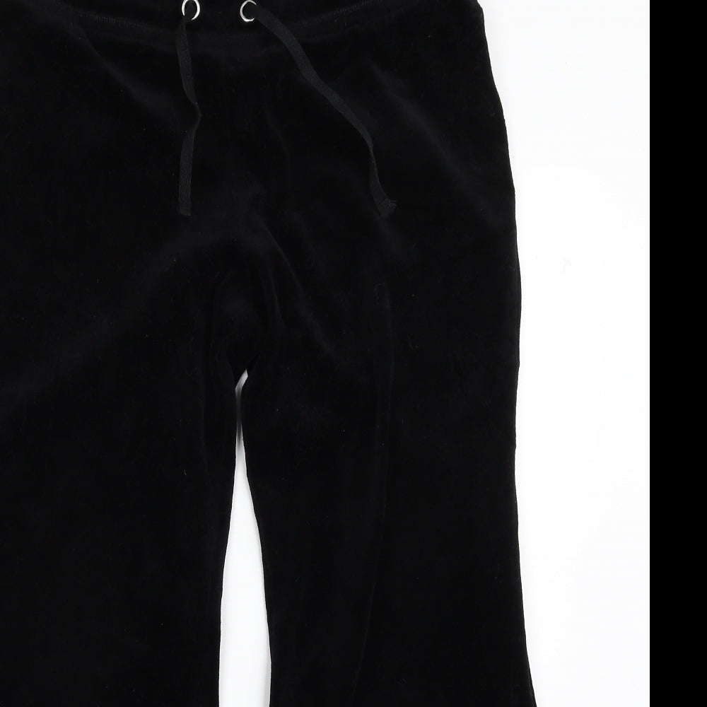 Marks and Spencer Womens Black  Cotton Jogger Trousers Size 14 L26 in Regular