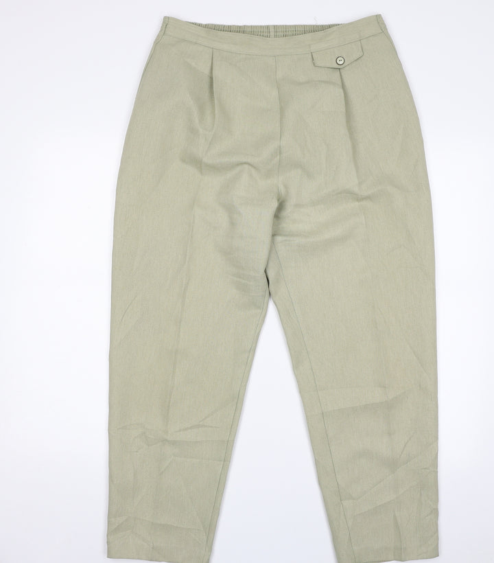 Berkertex Womens Green Polyester Trousers Size 16 L26 in Regular