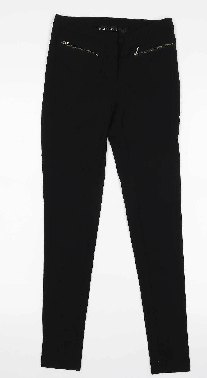 New Look Womens Black  Viscose Jegging Trousers Size 4 L26 in Slim Zip