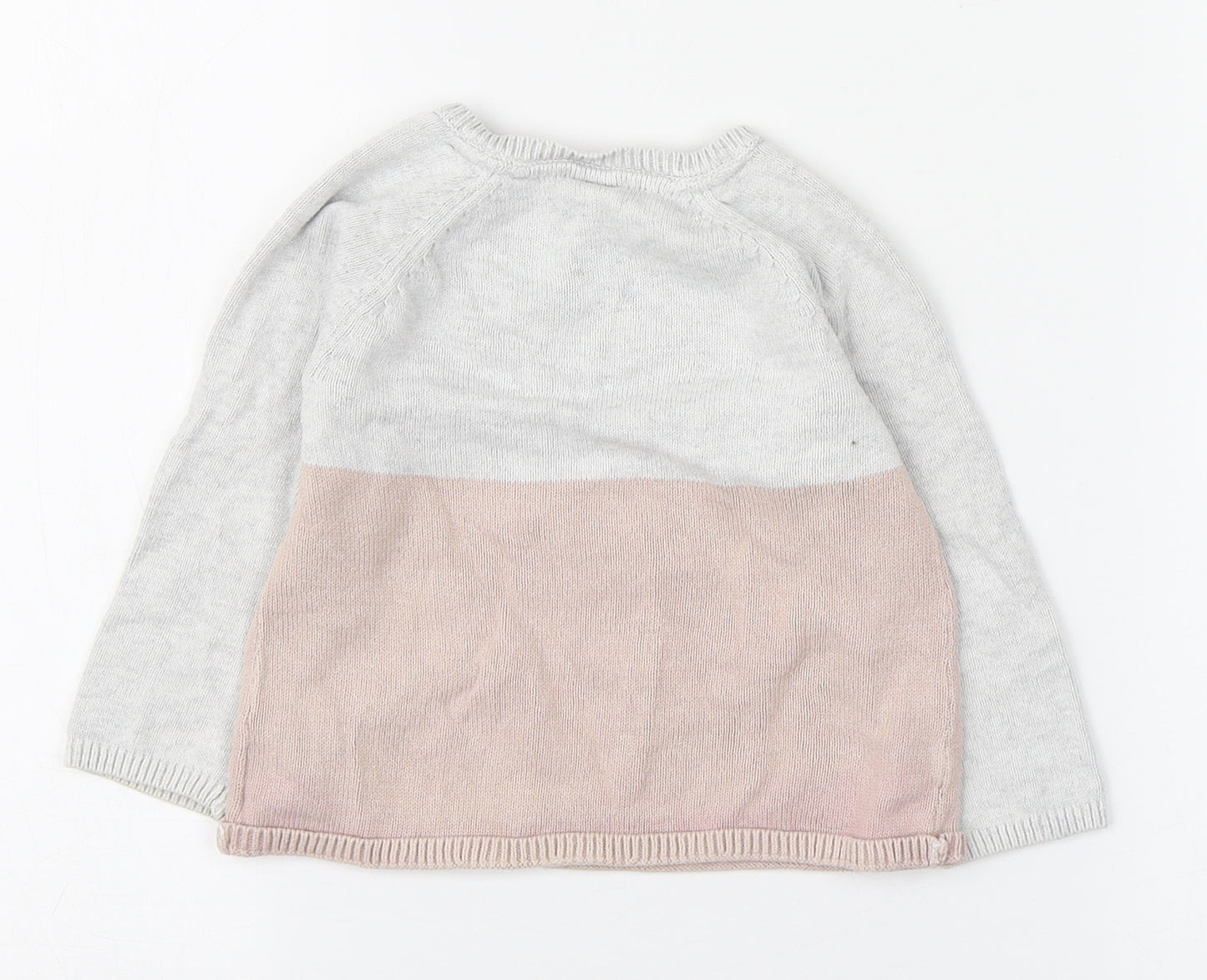 H&M Girls Pink  100% Cotton Pullover Jumper Size 9-12 Months