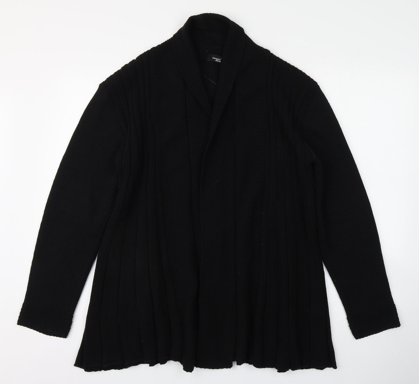 Glimpse Design Womens Black Collared  Cotton Cardigan Jumper Size 30   - Flared bottom