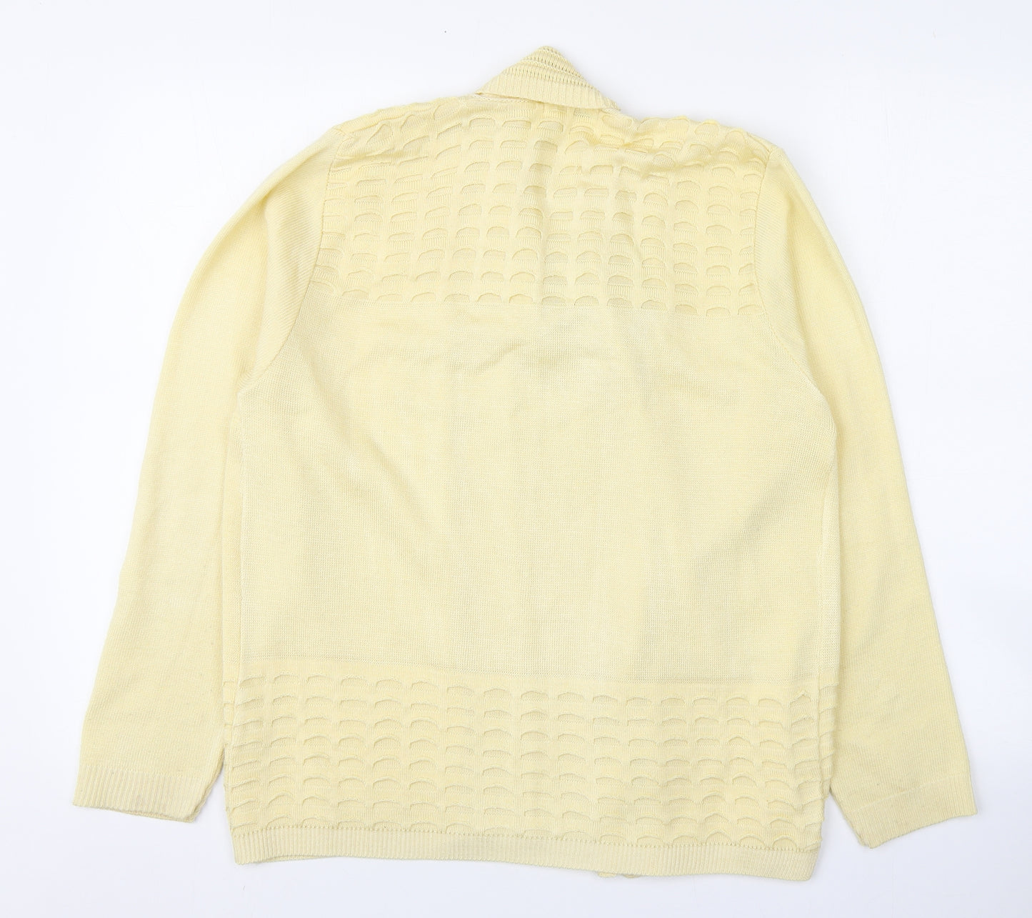 Emma Collection Womens Yellow V-Neck  Acrylic Cardigan Jumper Size M   - Size M/L