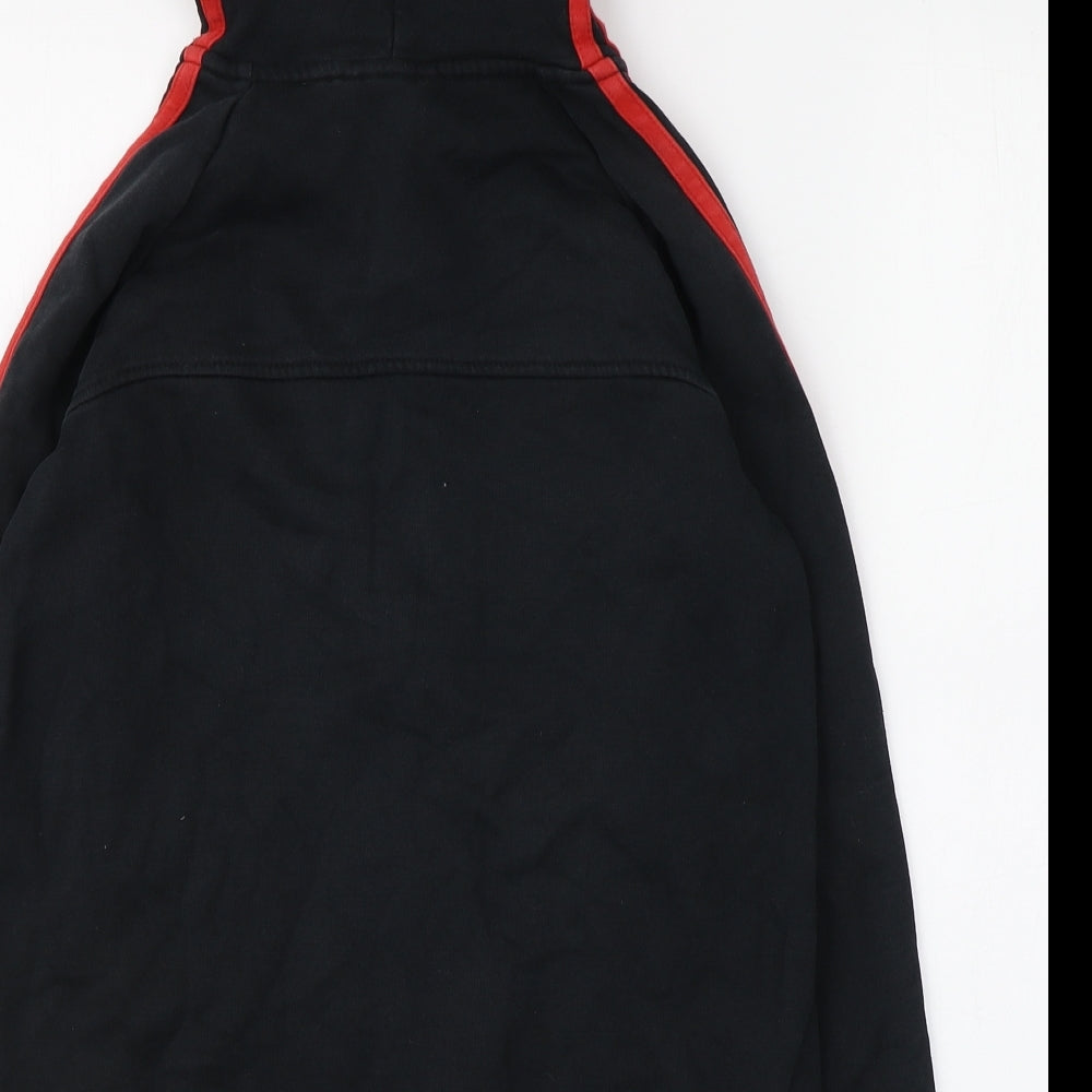 adidas Boys Black  Cotton Full Zip Hoodie Size 11-12 Years   - Red detail
