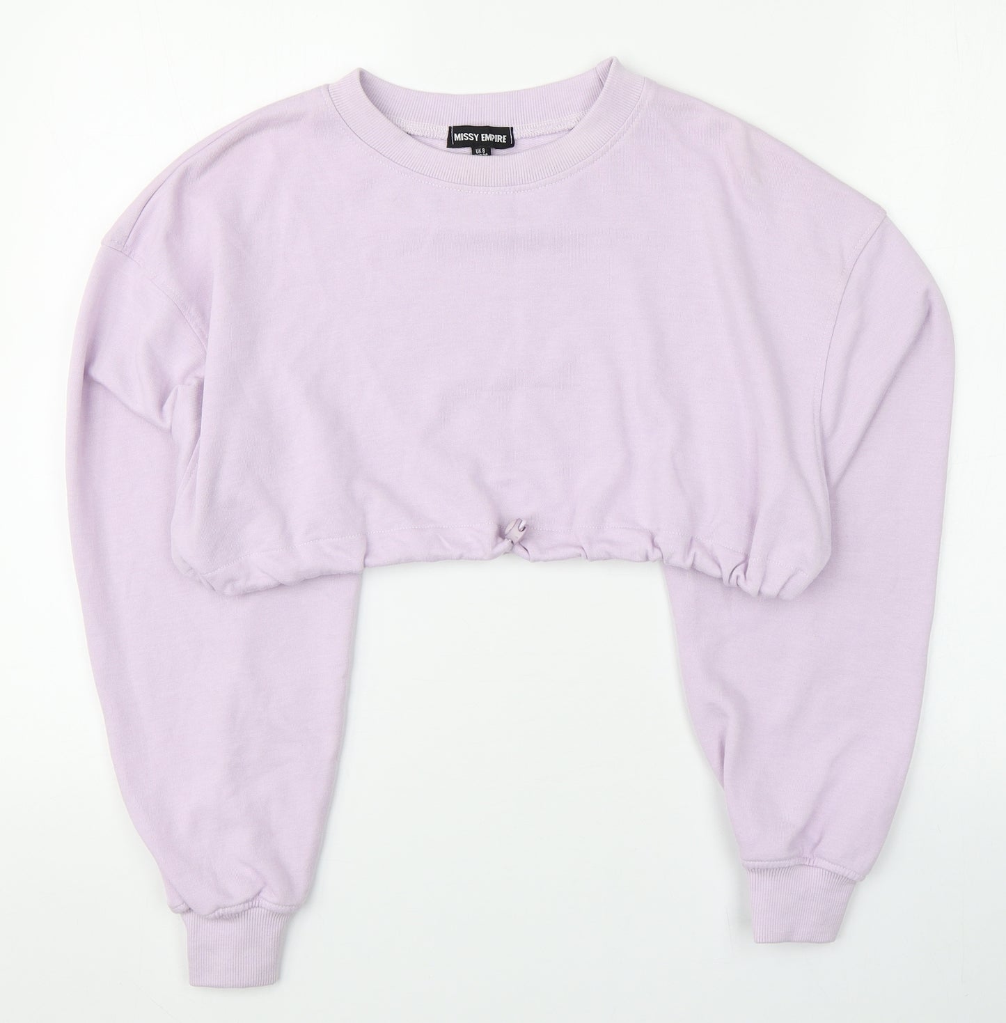 Missy Empire Womens Purple Round Neck  Cotton Pullover Jumper Size 8   - Cropped