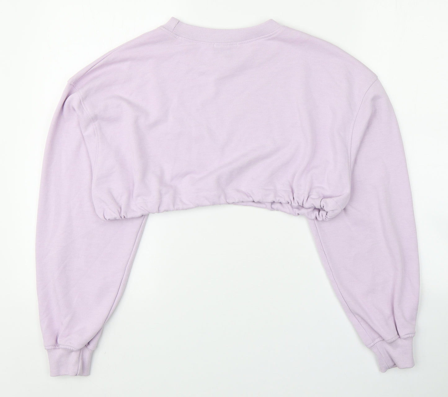 Missy Empire Womens Purple Round Neck  Cotton Pullover Jumper Size 8   - Cropped