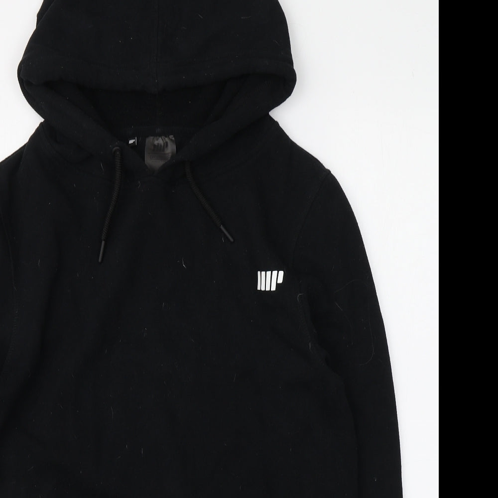 My Protein Mens Black  Cotton Pullover Hoodie Size L