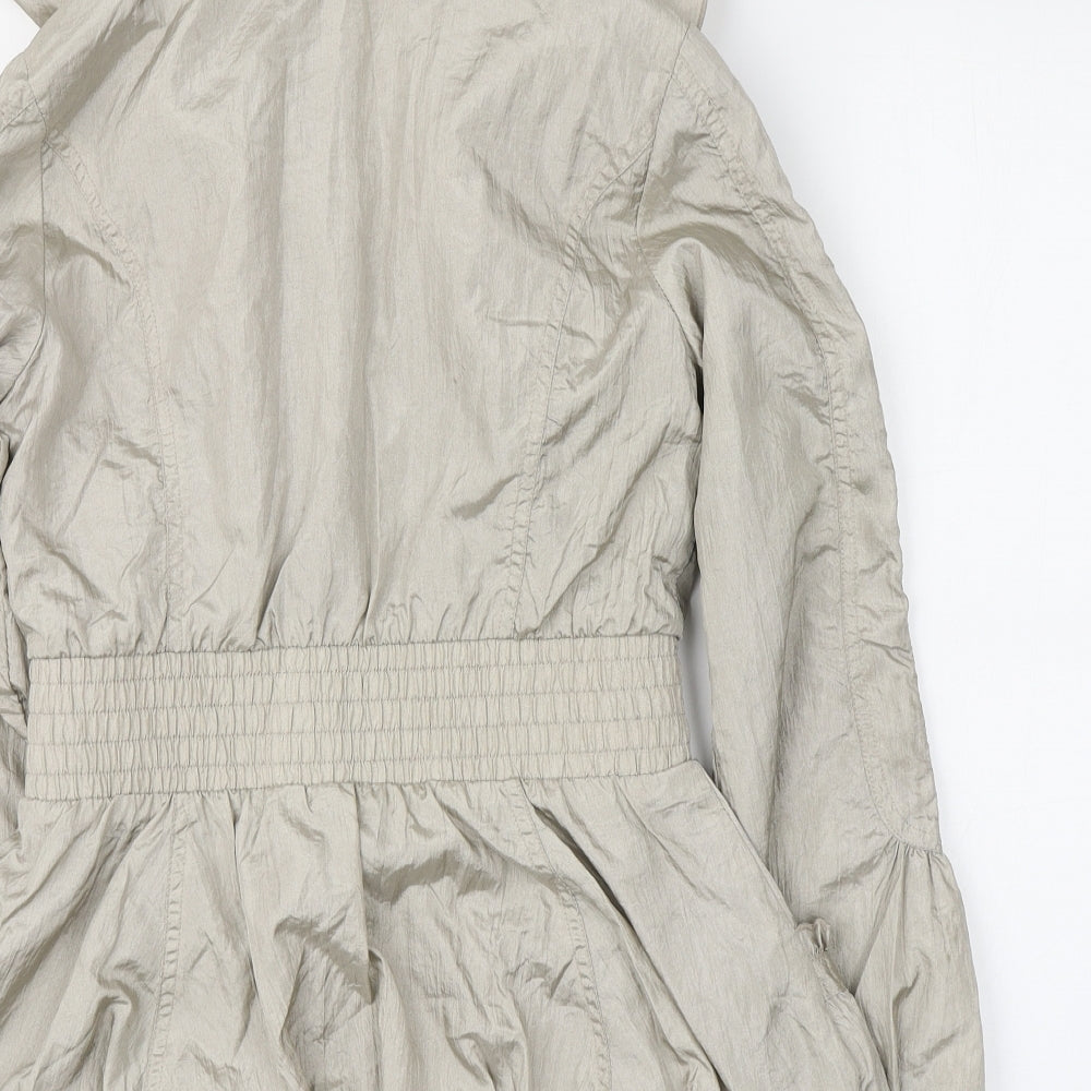 Tsega Womens Beige   Windbreaker Coat Size 8  Zip - Adjustable wire collar