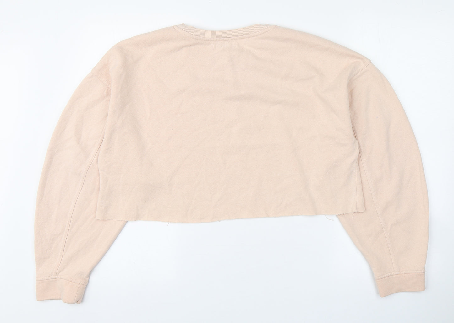 Zara Boys Pink Round Neck  Cotton Pullover Jumper Size S   - Cropped