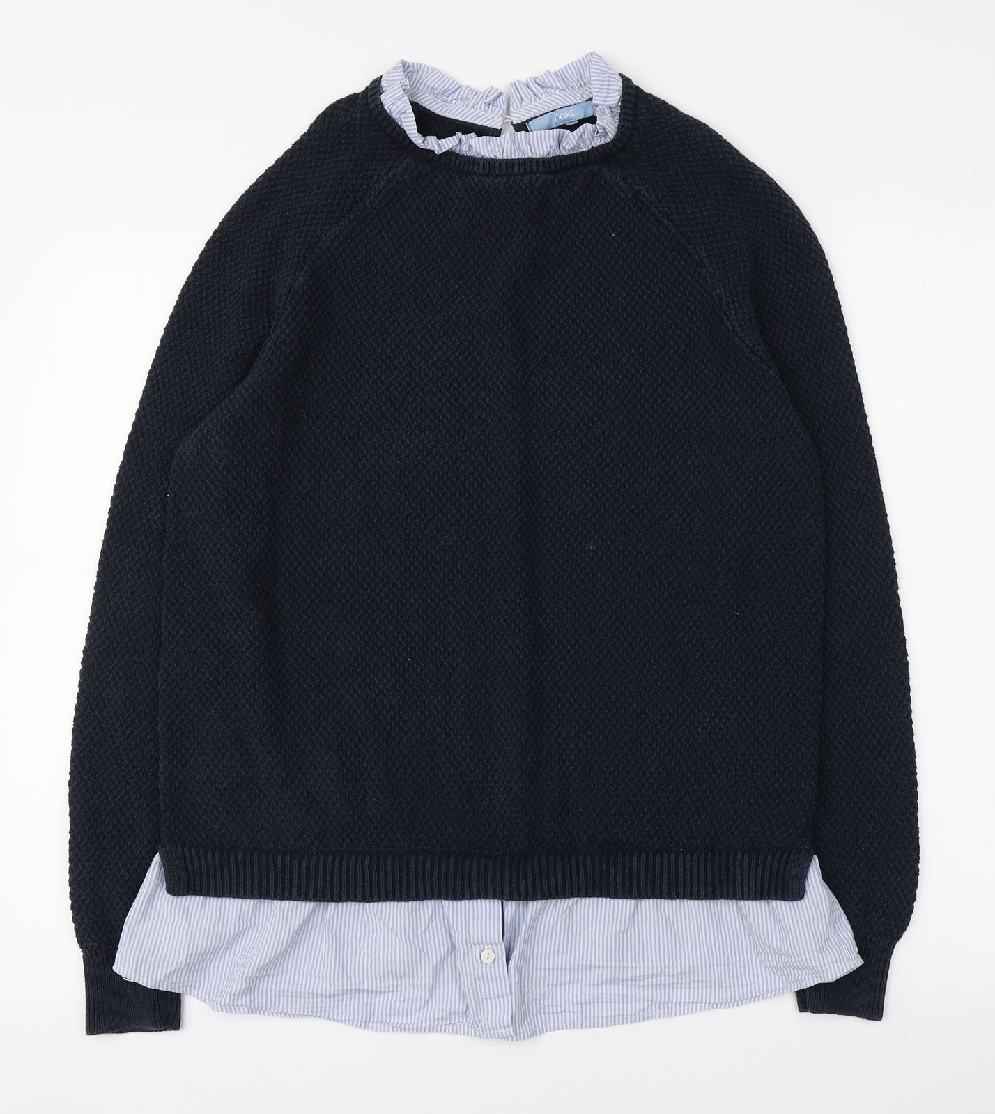 NEXT Womens Blue Round Neck  Cotton Pullover Jumper Size 16