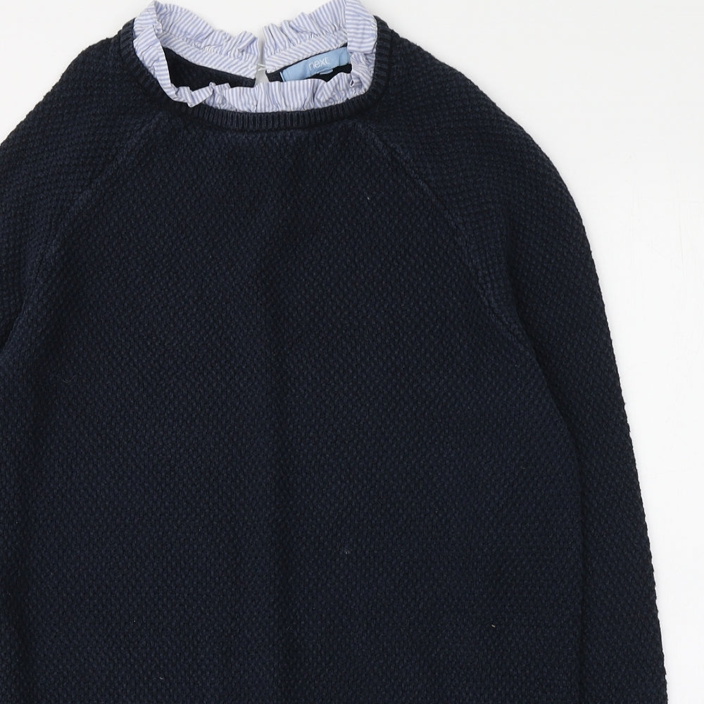 NEXT Womens Blue Round Neck  Cotton Pullover Jumper Size 16
