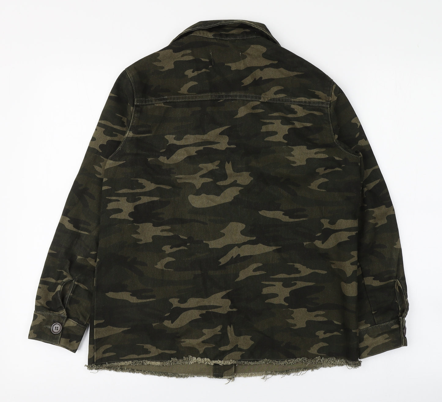 New Look Womens Green Camouflage  Jacket  Size 8  Button