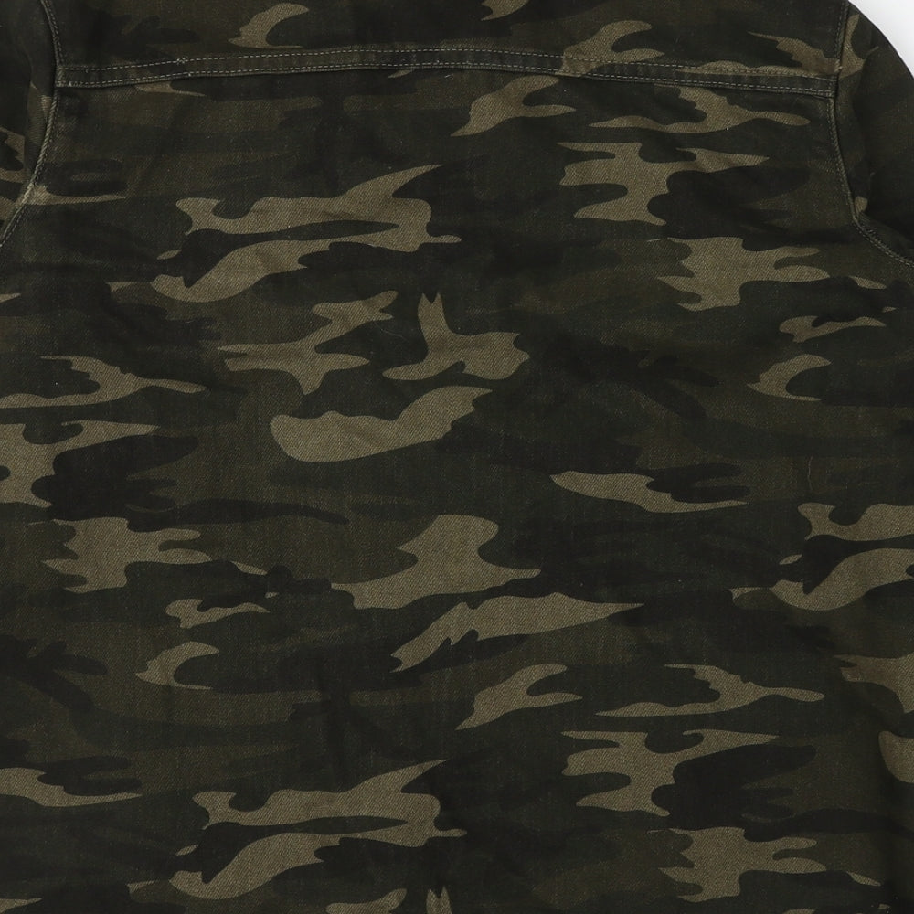 New Look Womens Green Camouflage  Jacket  Size 8  Button