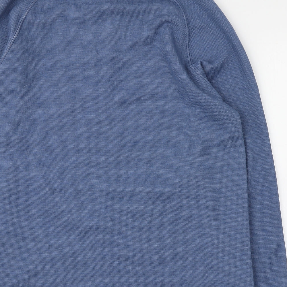 Racing Green Mens Blue Crew Neck  Polyester Full Zip Jumper Size M