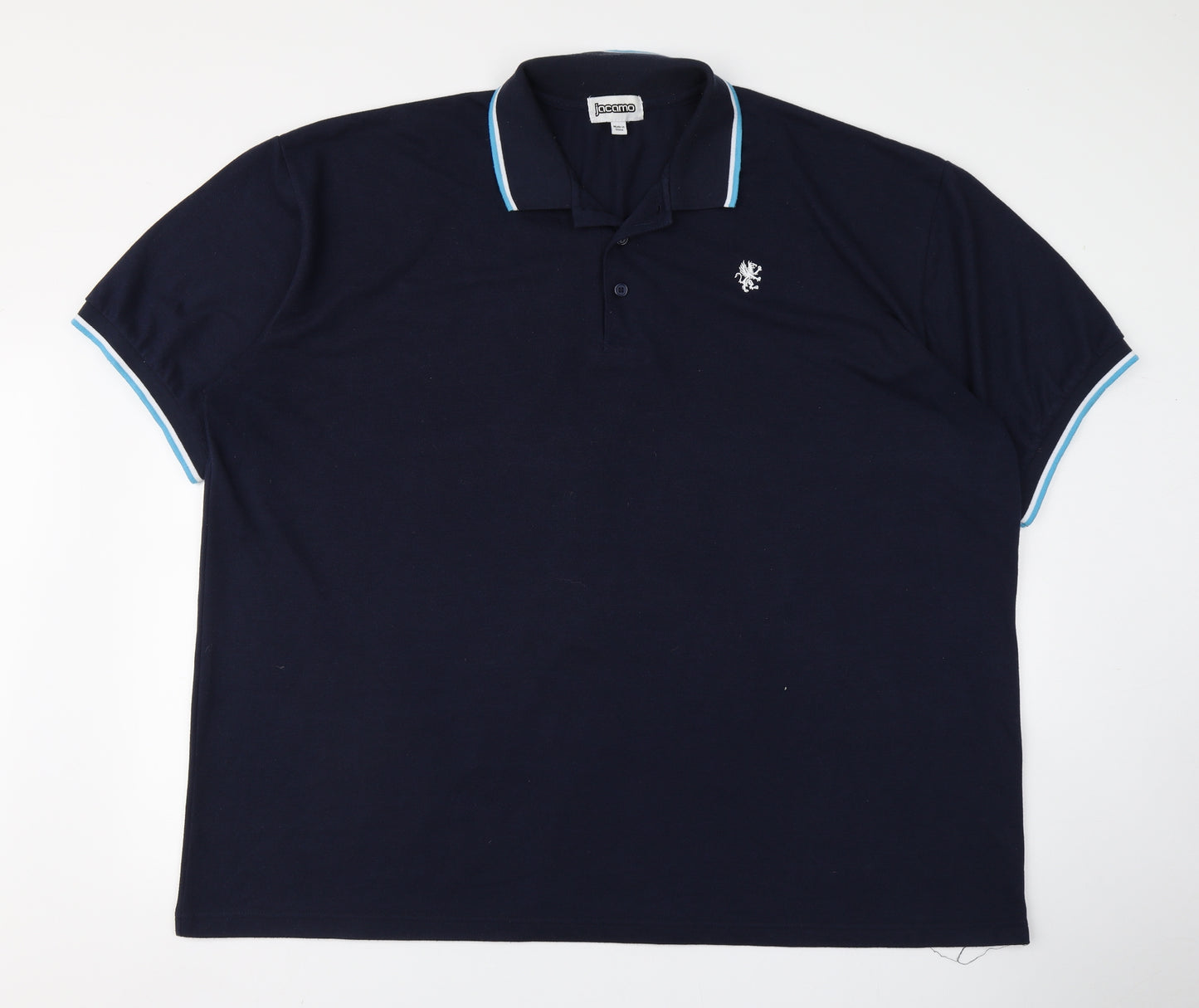 Jacamo Mens Blue  Cotton  Polo Size 3XL Collared Pullover