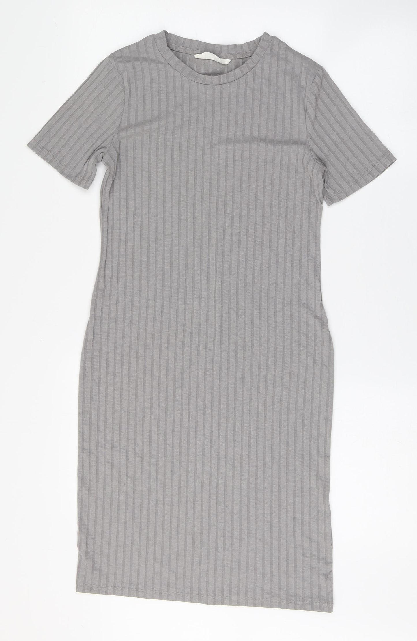Primark Womens Grey  Polyester T-Shirt Dress  Size 10  Round Neck Pullover